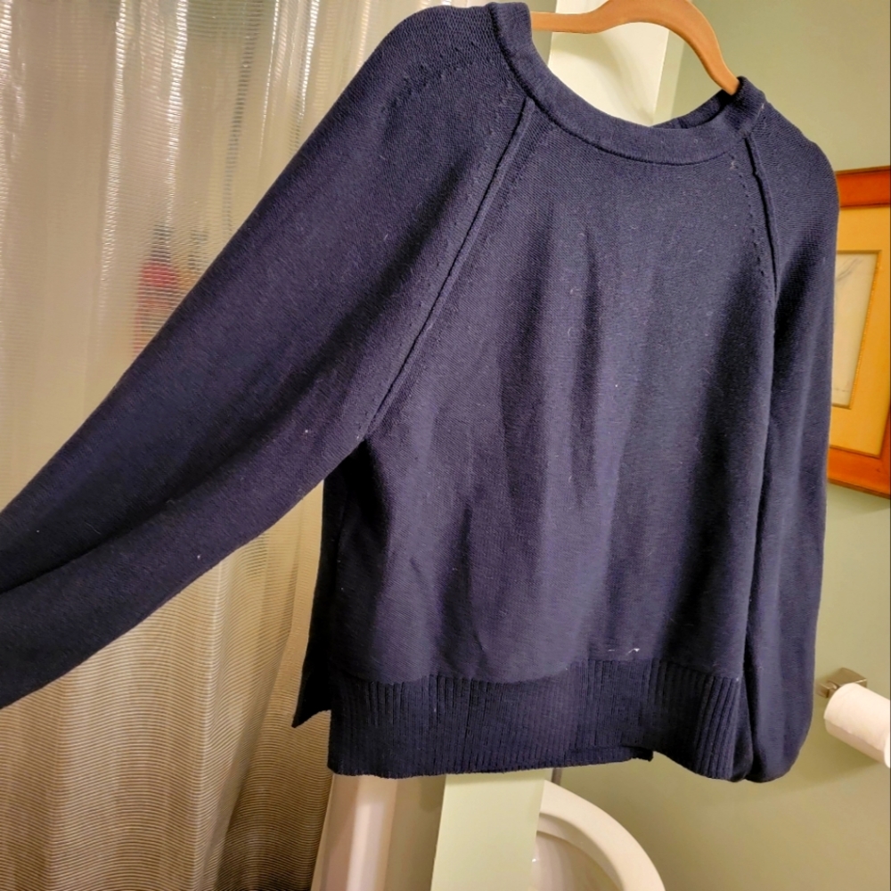 Navy Anthropologie sweater